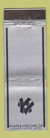 Matchbook Cover - Knape and Vogt Manufacturing Grand Rapids MI