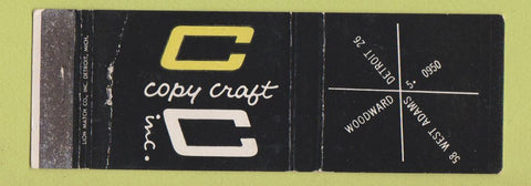 Matchbook Cover - Copy Craft Detroit MI WEAR
