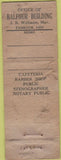 Matchbook Cover - Balfour Building San Francisco CA POOR