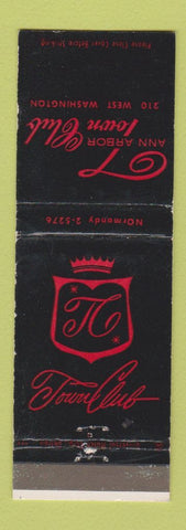 Matchbook Cover - Town Club Ann Arbor MI WEAR