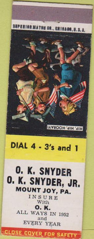 Matchbook Cover - OK Snyder Insurance Mount Joy PA
