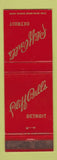 Matchbook Cover - Pliff Bell's Detroit MI
