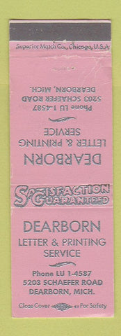Matchbook Cover - Dearborn Letter Printing Service Dearborn MI WEAR PINK