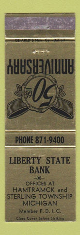 Matchbook Cover - Liberty State Bank Sterling Township Hamtramck MI