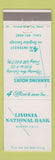 Matchbook Cover - Livonia National Bank MI