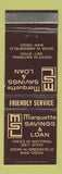 Matchbook Cover - Marquette Savings and Loan MI