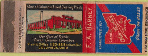 Matchbook Cover - Ohio Curtis Cleaners Columbus OH WORN