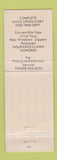 Matchbook Cover - Van Born Auto Parts Dearborn Heights MI PEACH WEAR