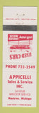 Matchbook Cover - Appicelli Used Car Sales Manistee MI
