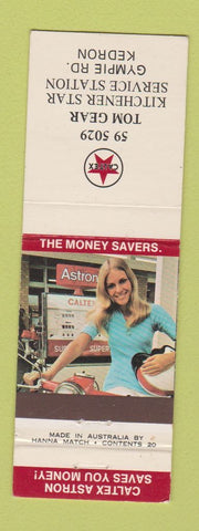 Matchbook Cover - Caltex oil gas girlie Kedron Australia