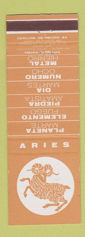 Matchbook Cover - Horoscope Mexico Aries