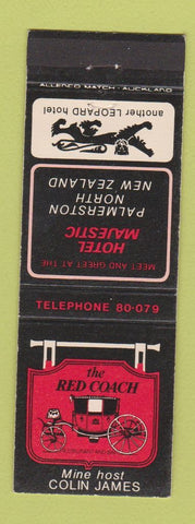 Matchbook Cover - The Red Coach Hotel Majestic Palmerston New Zealand