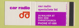 Matchbook Cover - Car Radio Christchurch New Zealand SAMPLE WEAR
