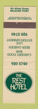Matchbook Cover - The Rest Hotel Milsons Point Australia