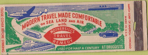 Matchbook Cover - Mothersill's Travel Remedy  WORN
