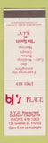 Matchbook Cover - BJ's Place Restaurant Fitzroy Australia
