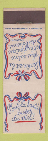 Matchbook Cover - Belgium Committee for French Wines