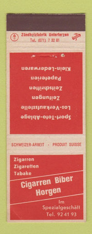 Matchbook Cover - Gigarren Biber Horgen Switzerland