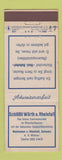 Matchbook Cover - Schlobli Worth Rheinfall Restaurant? Switzerland
