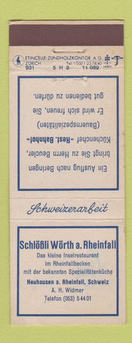 Matchbook Cover - Schlobli Worth Rheinfall Restaurant? Switzerland