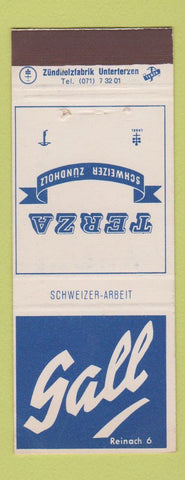 Matchbook Cover - Gall Terza Switzerland Villiger Cigars