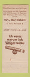 Matchbook Cover - Gall Terza Switzerland Villiger Cigars