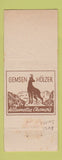 Matchbook Cover - Guets Brot Ernst Feini Guetzli Switzerland bread
