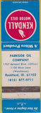 Matchbook Cover - Kendall Oil gas Rockford IL WEAR