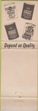 Matchbook Cover - Kendall Oil gas Rockford IL WEAR