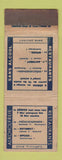 Matchbook Cover - Restaurants Sans Alcool Zurich Switzerland WEAR