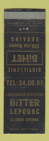 Matchbook Cover - Bitter Lepourc Bihet Liquor? Seraing Belgium WEAR