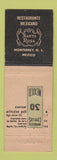 Matchbook Cover - Luisiana Restaurant Monterrey Mexico Anfa Motel WEAR