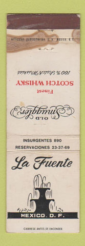 Matchbook Cover - La Fuente Mexico Old Smuggler Whisky POOR