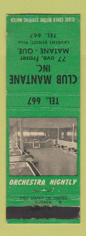Matchbook Cover - Club Mantane QC