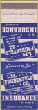 Matchbook Cover - LM Frudenfeld Co Insurance Minneapolis MN
