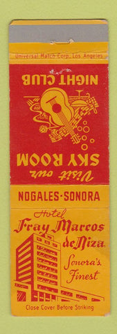 Matchbook Cover - Hotel Fray Marcos de Niza Sonora Mexico WEAR