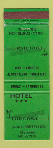 Matchbook Cover - Hotel Trurcosa Grao Castellon Spain WEAR