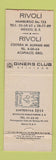 Matchbook Cover - Rivoli Mexico Acapulco Hamburgo