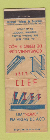 Matchbook Cover - Cief Steel Rio De Janeiro Brazil WEAR
