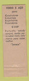 Matchbook Cover - Cief Steel Rio De Janeiro Brazil WEAR