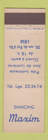 Matchbook Cover - Maxim Dancing Belgium