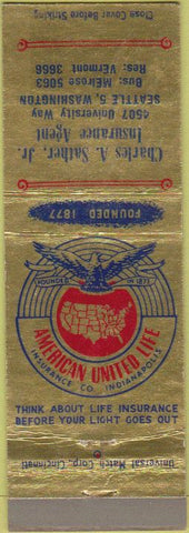 Matchbook Cover - Sather Insurance Agent Seattle WA