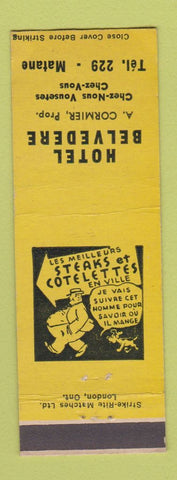 Matchbook Cover - Hotel Belvedere Matane QC low phone #