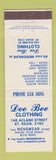 Matchbook Cover - Dee Bee Clothes St Kilda Australia