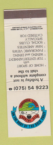 Matchbook Cover - Terranora Lakes Country Club Australia