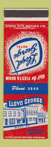 Matchbook Cover - Lloyd George Hotel Cornwall ON CREASES