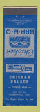 Matchbook Cover - Chicken Palace Cornwall ON BBQ