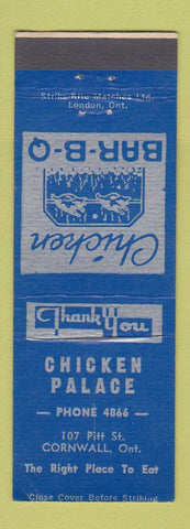 Matchbook Cover - Chicken Palace Cornwall ON BBQ