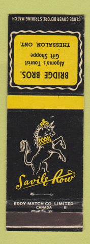 Matchbook Cover - Bridge Bros Savile Row Clothes Thessalon ON