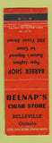 Matchbook Cover - Belnap's Cigar Store Belleville ON Barber Shop